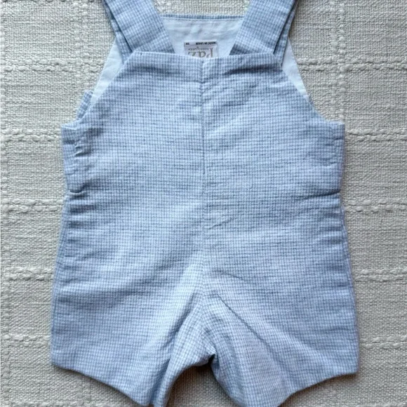 Paz Rodríguez Blue Gingham baby short overalls - Picture 5 of 6